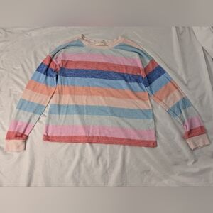 Juniors Pink Republic Striped Long Sleeve Top - Size Medium